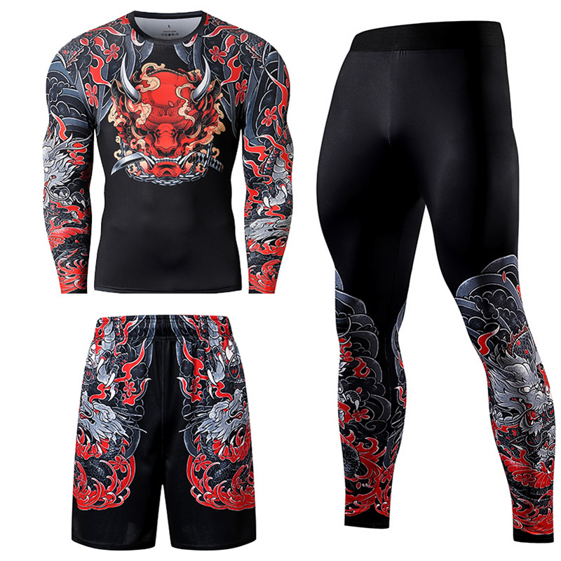 Compression Long Pant - 2/3PCS Männer Jiu jitsu Trainingsanzug Kompression