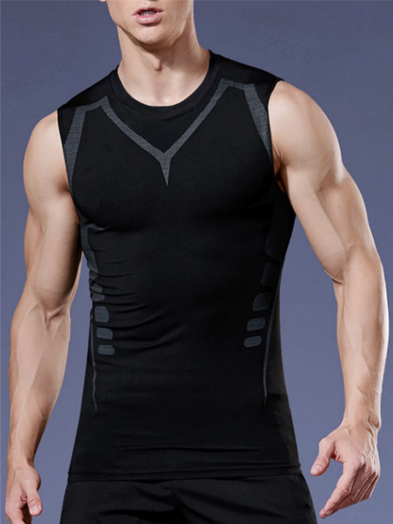T Shirt Tight Fit - Enges Weste-Kompressionsshirt für Herren, atmungsaktiv, schnell