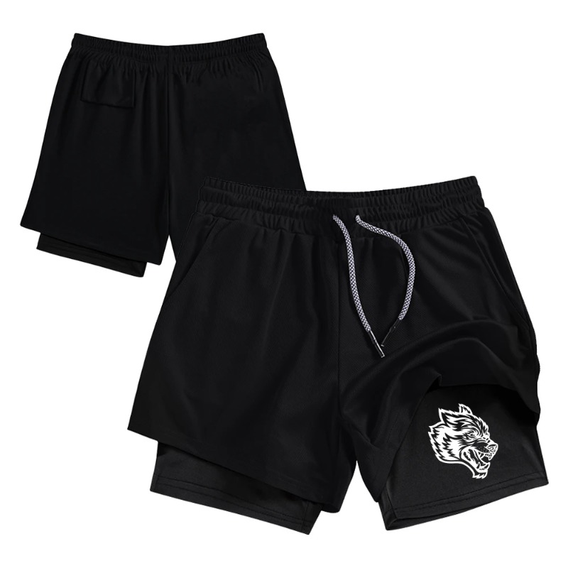 Compression Shorts Athletes - Streetwear Herren Doppellagige Shorts Lässige Laufshorts