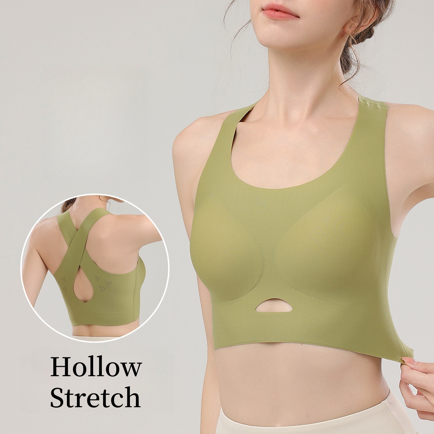 Sleeveless Undershirt - Camisole-Unterhemd mit Brustpolster, innerer Rücken-BH, Baumwollunterseite,