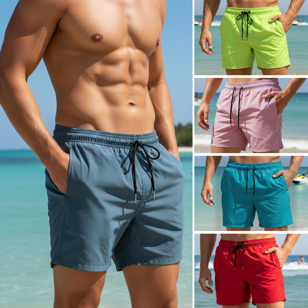Trunk Breathable Men - Sommer Herren Einfarbige Badeshorts Schnelltrocknend Atmungsaktiv