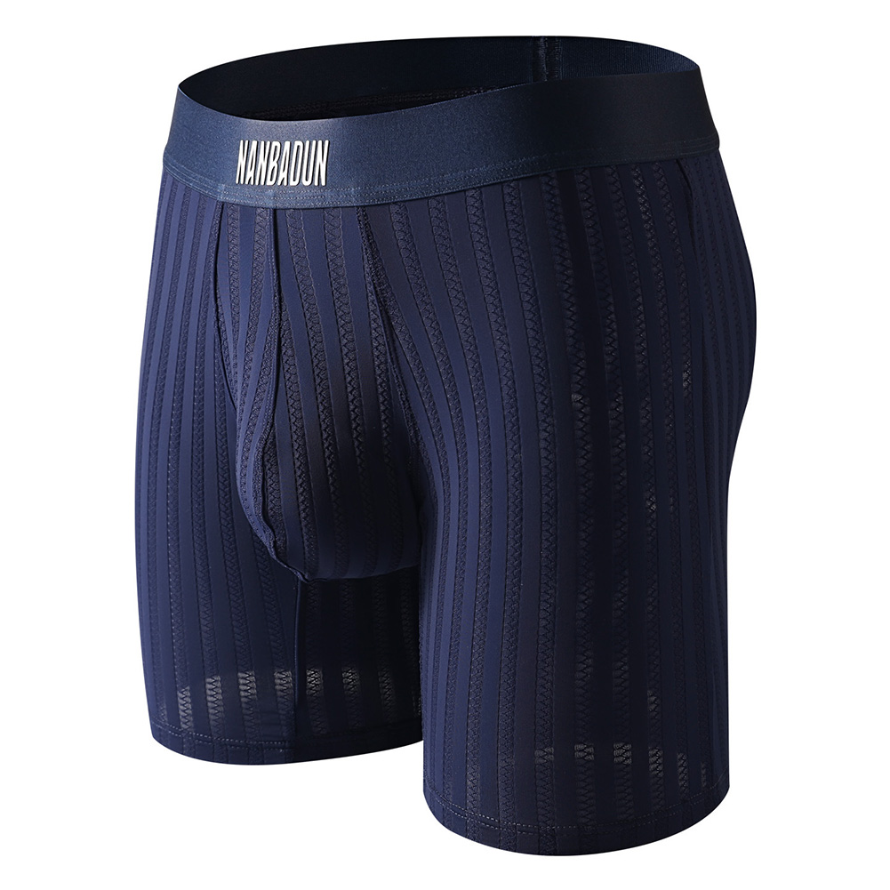 Long Leg Trunk Men - Herren Eisseide Lange Boxershorts Mesh Extreme