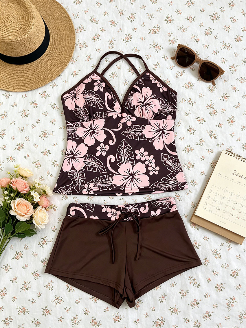 Y2K Damen Tropischer Hibiskus  – Suspender Tank Top Bewertung und Preis